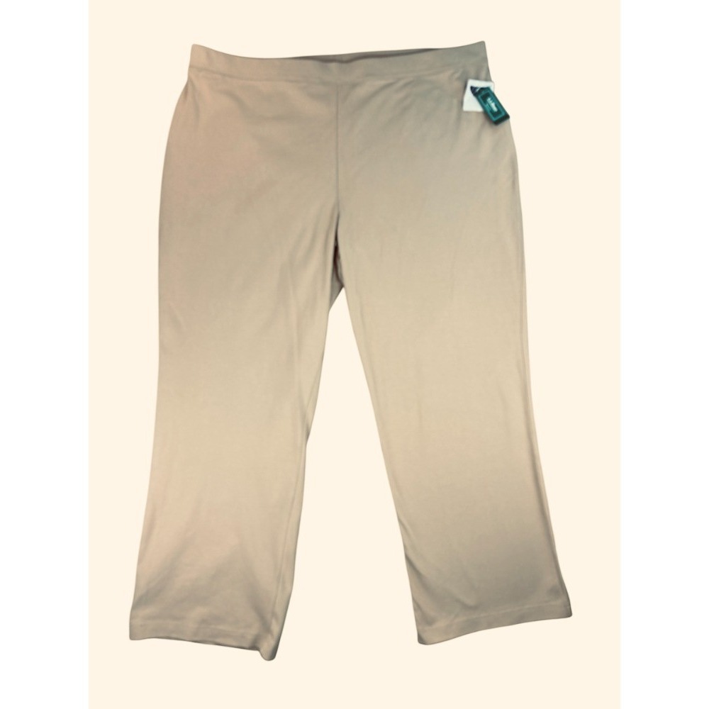 NWT L.L. Bean Women's 3X Regular Khaki Perfect Fit Pull On Bootcut Pants